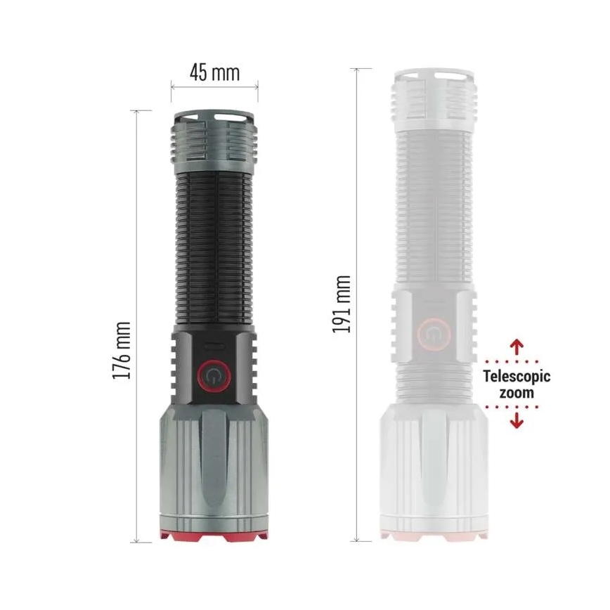 Светодиодный аккумуляторный металлический фонарь LED/5V 3000 блестящий 5000 mAh IP43