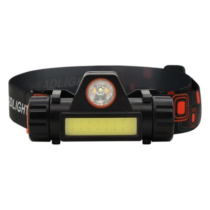 Светодиодный аккумуляторный налобный фонарь LED/1200mAh черный/красный
