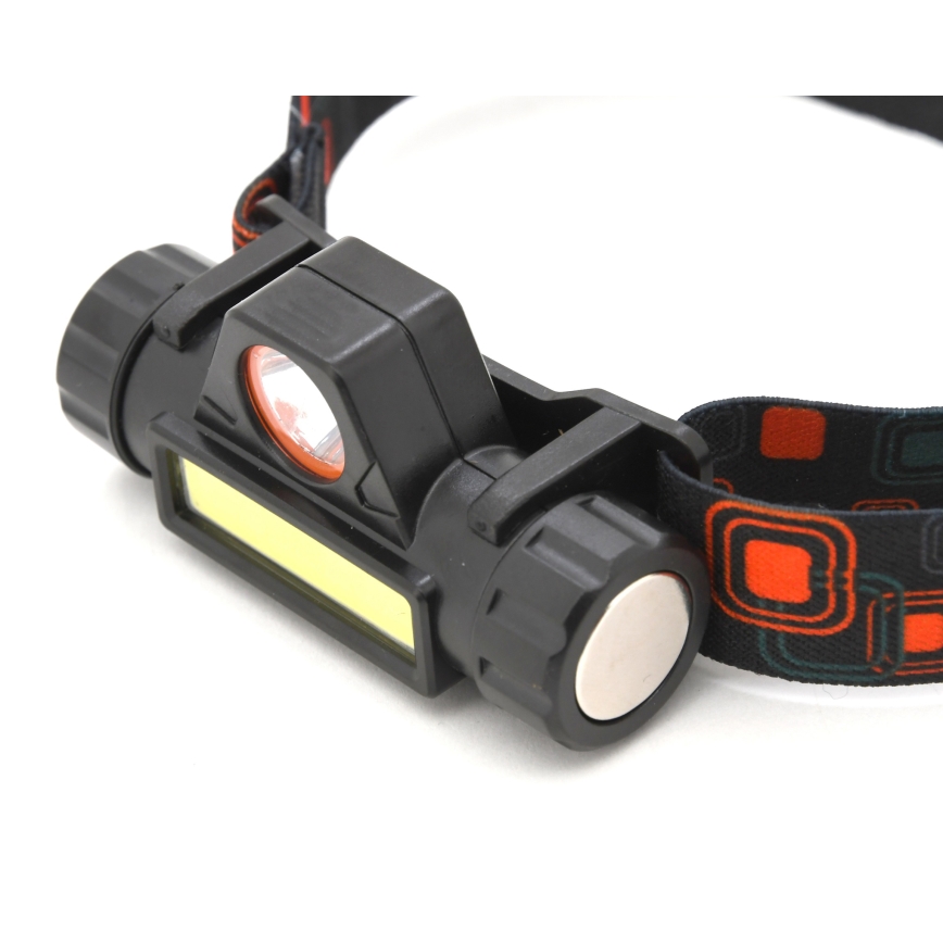 Светодиодный аккумуляторный налобный фонарь LED/1200mAh черный/красный
