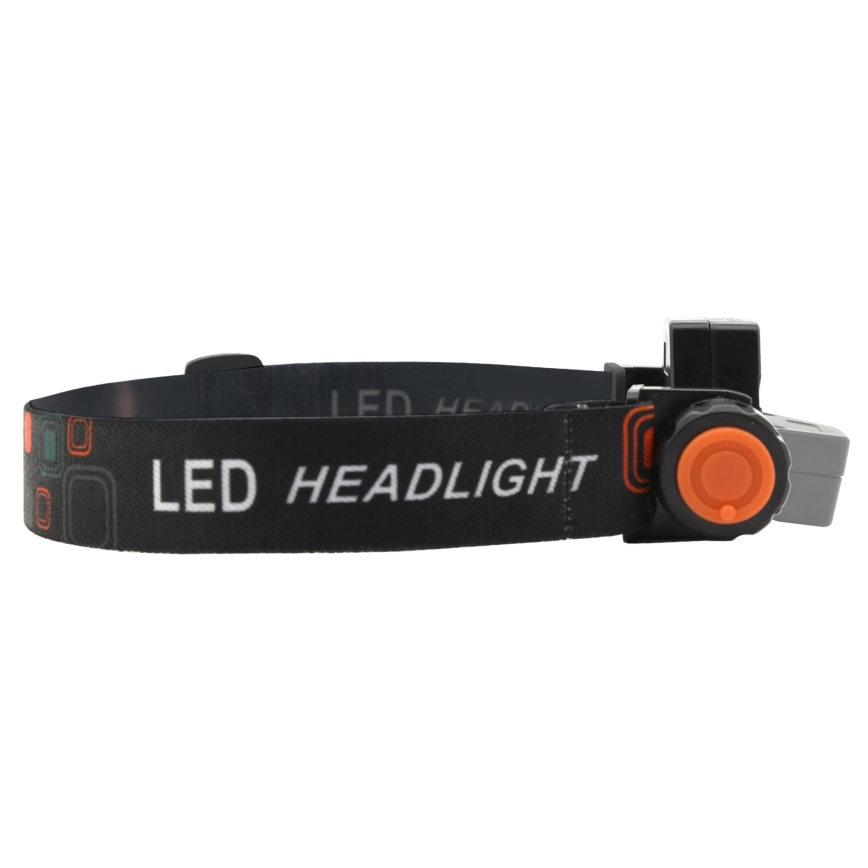 Светодиодный аккумуляторный налобный фонарь LED/1200mAh черный/красный