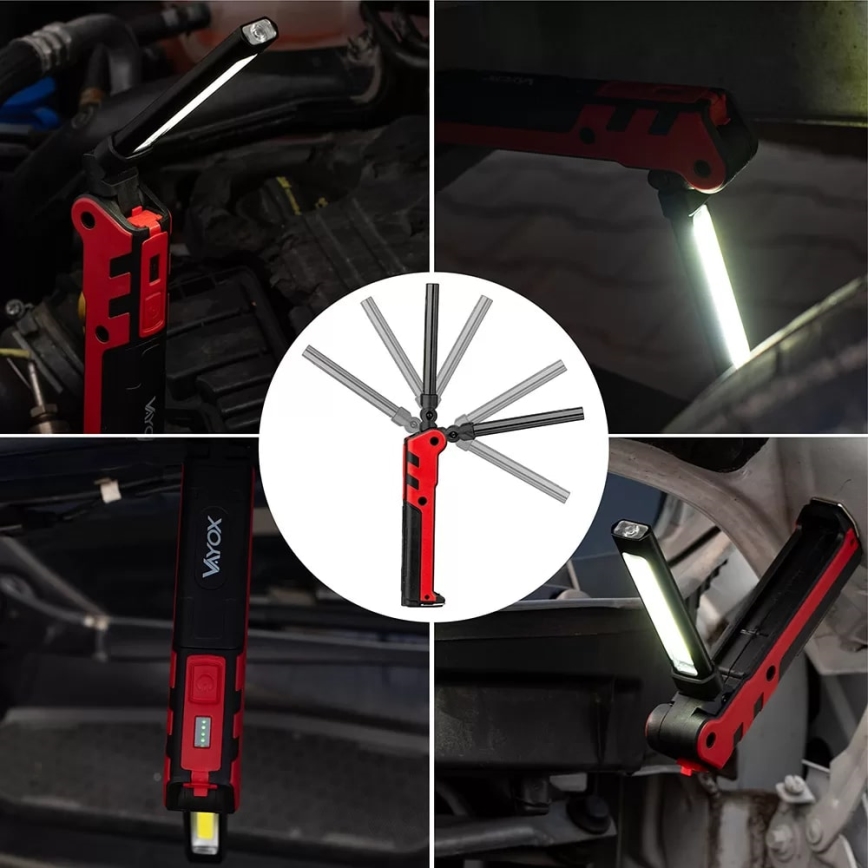 Светодиодный аккумуляторный рабочий фонарь LED/5W/5V IPX2 360 блестящий 2000 mAh