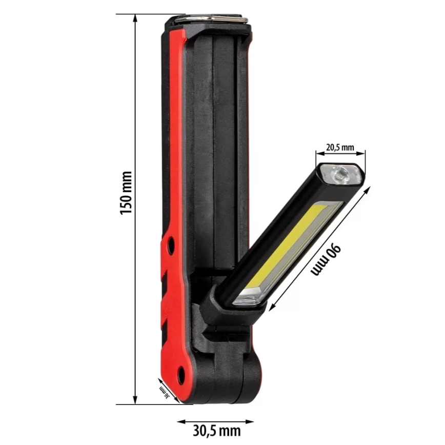 Светодиодный аккумуляторный рабочий фонарь LED/5W/5V IPX2 360 блестящий 2000 mAh