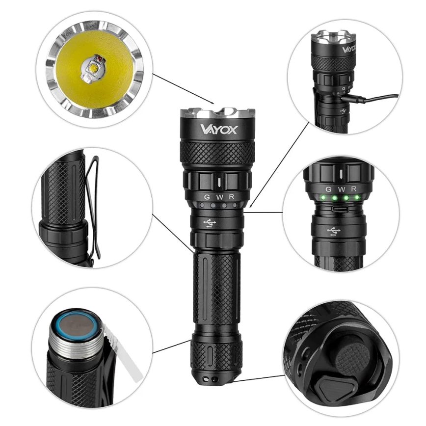 Светодиодный аккумуляторный RGBW-фонарь с регулированием яркости LED/15W/5V IP66 1500 блестящий 2000 mAh