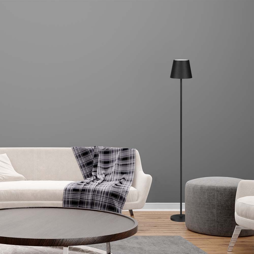 Светодиодный аккумуляторный торшер с регулированием яркости 3в1 LED/4W/5V 4400 mAh 3000K IP54 черный