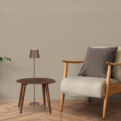 Светодиодный аккумуляторный торшер с регулированием яркости 3в1 LED/4W/5V 4400 mAh 3000K IP54 коричневый