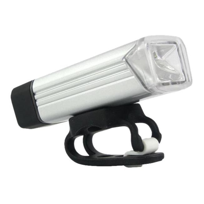 Светодиодный аккумуляторный велосипедный фонарь LED/5W/3,7V IPX4 1200 mAh серебристый