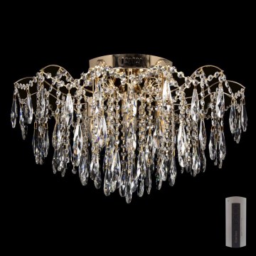 Светодиодный хрустальный потолочный светильник 6xE27/60W/230V + 6xLED/3W + дистанционное управление