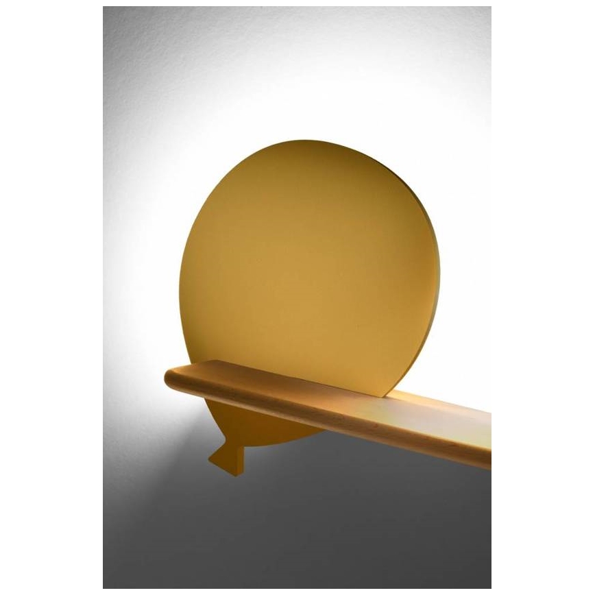 Светодиодный детский настенный светильник с полкой BALLOON LED/4W/230V желтый/дерево - сертифицировано FSC