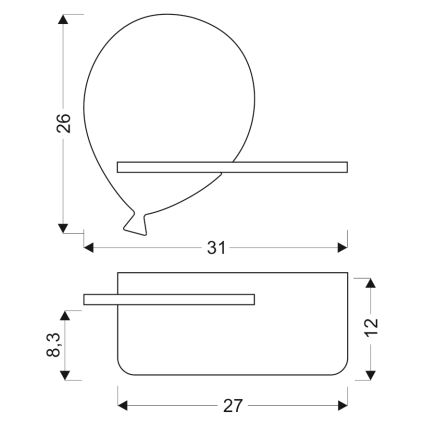 Светодиодный детский настенный светильник с полкой BALLOON LED/4W/230V желтый/дерево - сертифицировано FSC