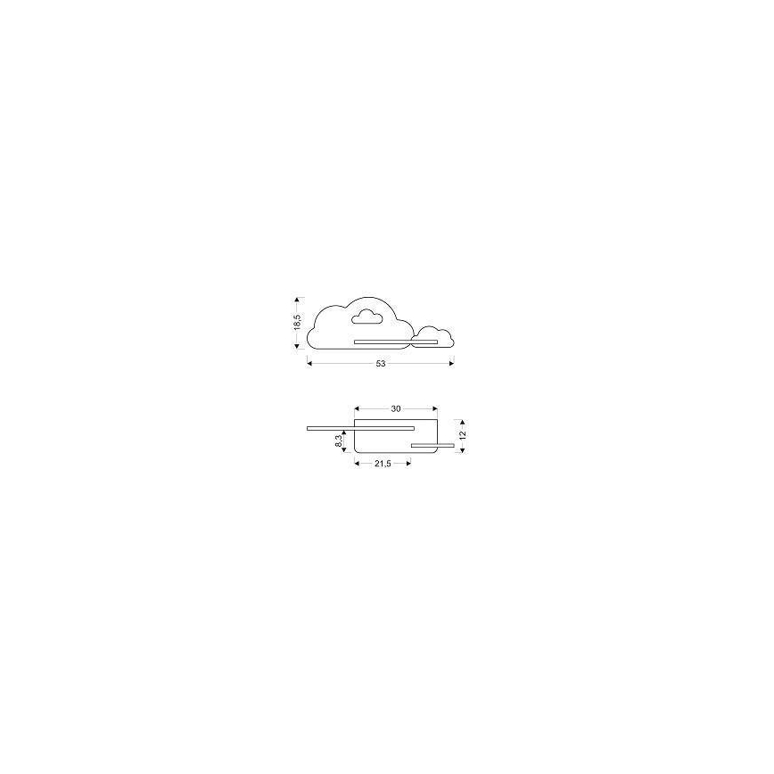 Светодиодный детский настенный светильник с полкой CLOUD LED/5W/230V розовый/белый