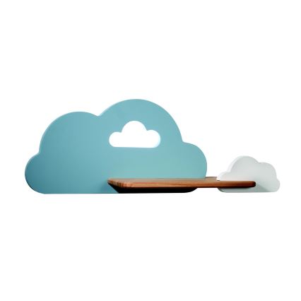 Светодиодный детский настенный светильник с полкой CLOUD LED/5W/230V синий/белый - сертифицировано FSC