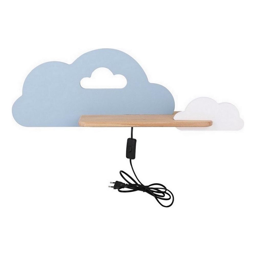 Светодиодный детский настенный светильник с полкой CLOUD LED/5W/230V синий/белый