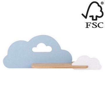 Светодиодный детский настенный светильник с полкой CLOUD LED/5W/230V синий/белый - сертифицировано FSC