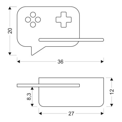 Светодиодный детский настенный светильник с полкой CONSOLE LED/5W/230V черный