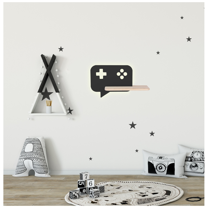 Светодиодный детский настенный светильник с полкой CONSOLE LED/5W/230V черный