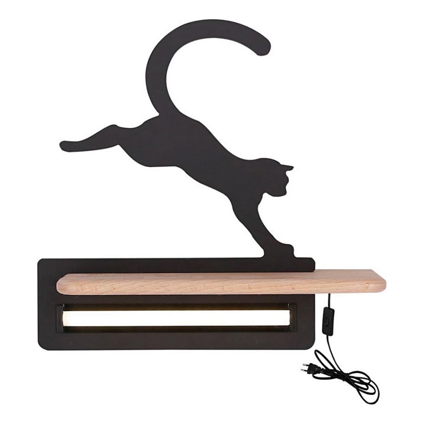 Светодиодный детский настенный светильник с полкой JUMPING CAT LED/5W/230V