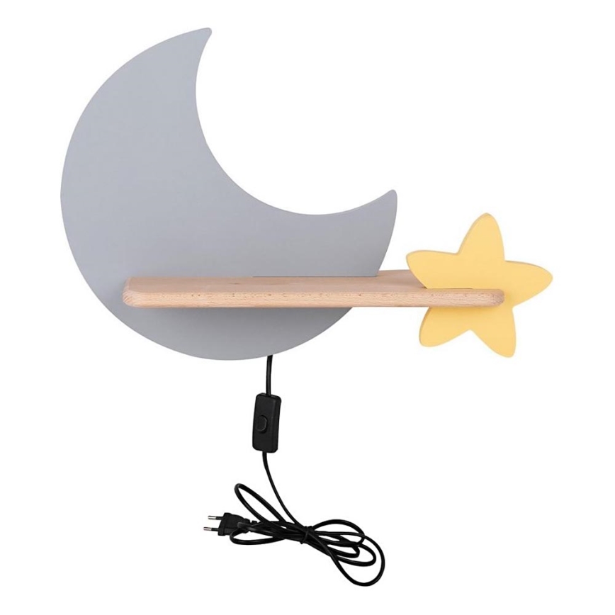 Светодиодный детский настенный светильник с полкой MOON LED/5W/230V