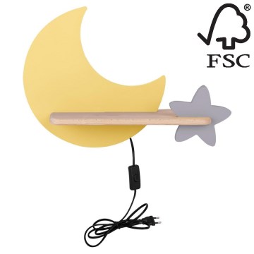 Светодиодный детский настенный светильник с полкой MOON LED/5W/230V - сертифицировано FSC