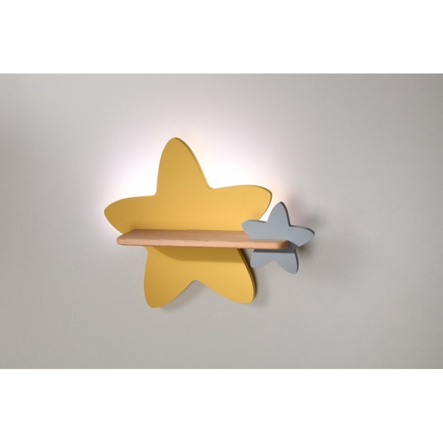 Светодиодный детский настенный светильник с полкой STAR LED/5W/230V - сертифицирован FSC
