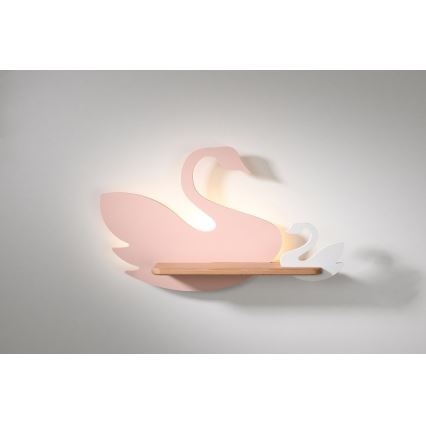 Светодиодный детский настенный светильник с полкой SWAN LED/5W/230V - сертифицировано FSC