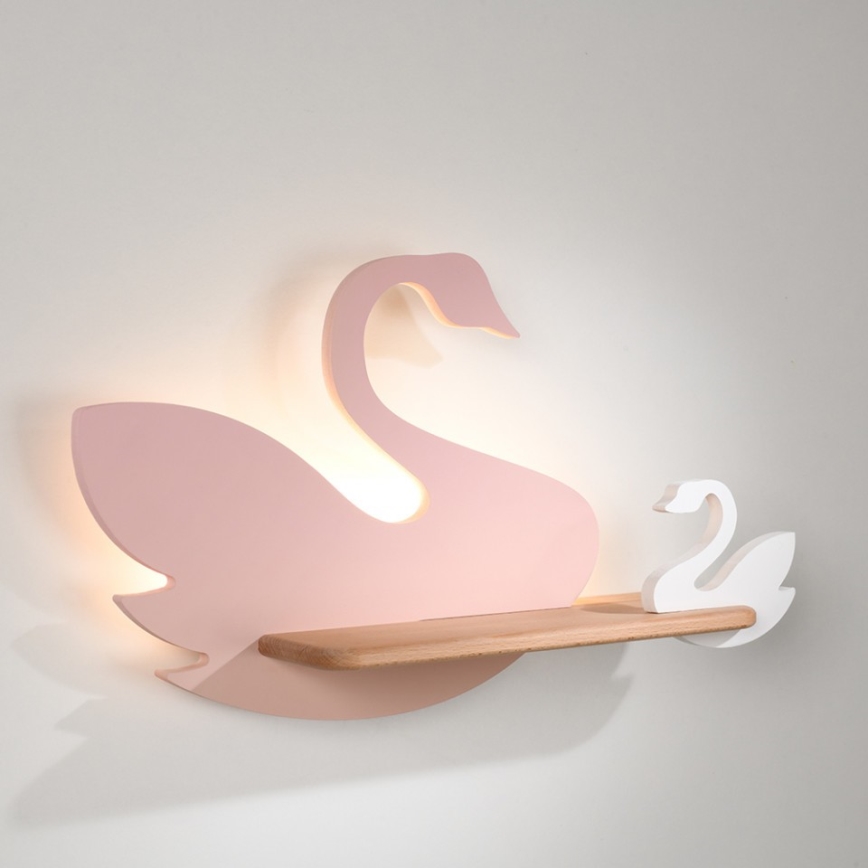 Светодиодный детский настенный светильник с полкой SWAN LED/5W/230V - сертифицировано FSC