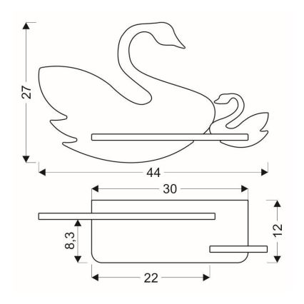 Светодиодный детский настенный светильник с полкой SWAN LED/5W/230V - сертифицировано FSC