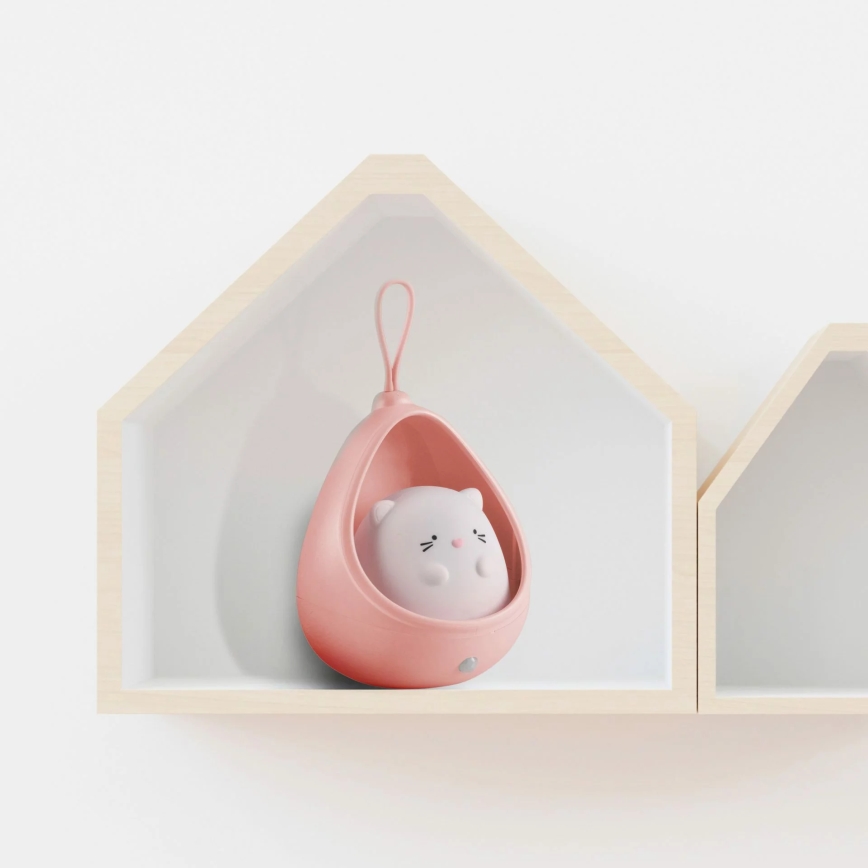 Светодиодный детский навигационный светильник с датчиком KITTY LED/0,5W/5V USB 1200 mAh розовый