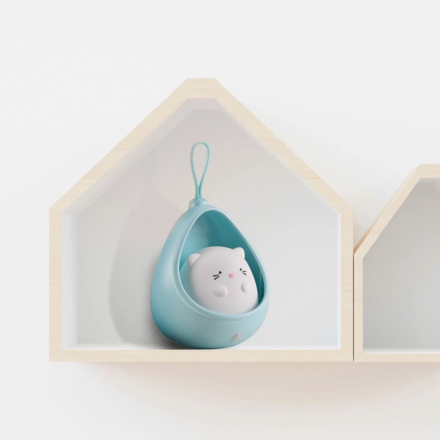 Светодиодный детский навигационный светильник с датчиком KITTY LED/0,5W/5V USB 1200 mAh синий