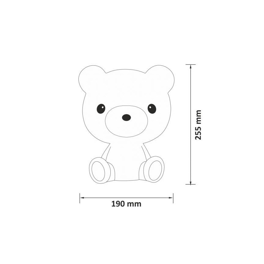 Светодиодный детский ночник с регулированием яркости 2,5W/230V медвежонок белый
