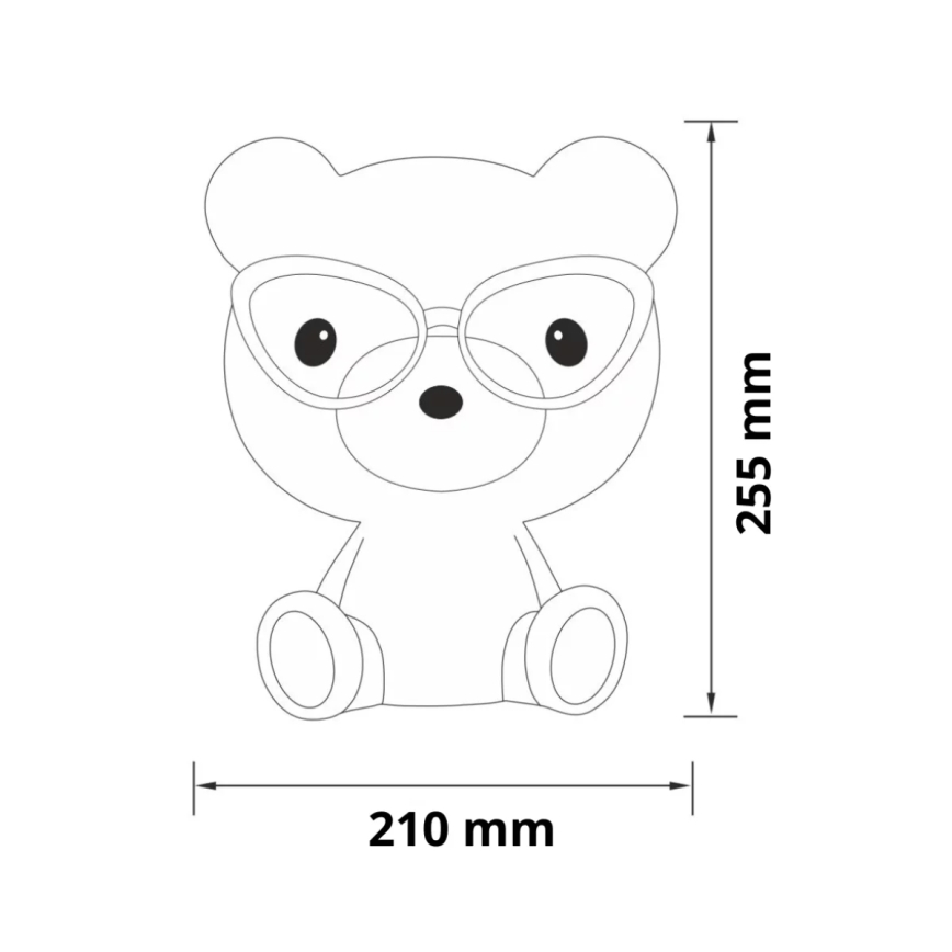 Светодиодный детский ночник с регулированием яркости LED/2,5W медведь розовый