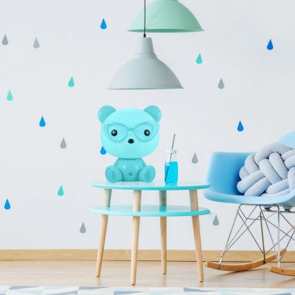 Светодиодный детский ночник с регулированием яркости LED/2,5W медведь синий