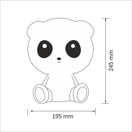 Светодиодный детский ночник с регулированием яркости 2,5W/230V панда
