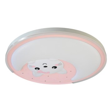 Светодиодный детский потолочный светильник MOONCAT LED/34W/230V розовый