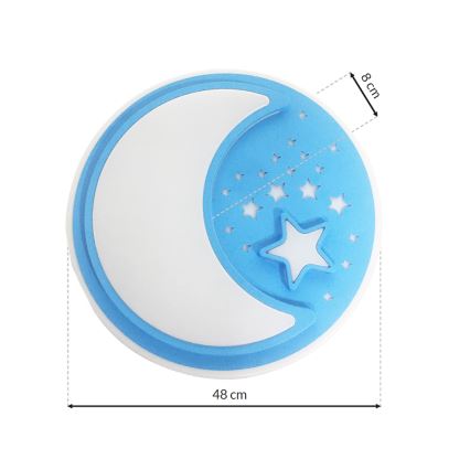 Светодиодный детский потолочный светильник с регулированием яркости NOTTE LED/40W/230V + дистанционное управление