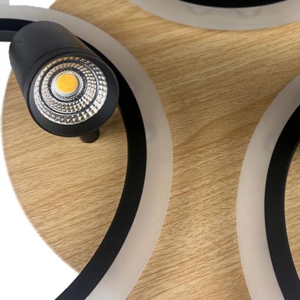 Светодиодный регулируемый потолочный светильник LED/70 Вт/230 В 3000-6500K черный/коричневый + пульт дистанционного управления