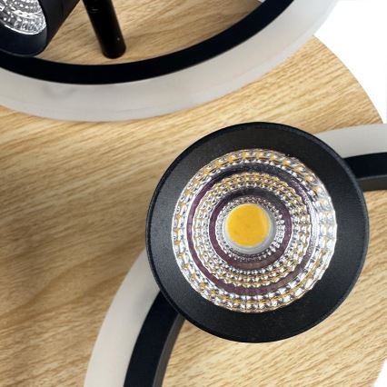 Светодиодный регулируемый потолочный светильник LED/70 Вт/230 В 3000-6500K черный/коричневый + пульт дистанционного управления