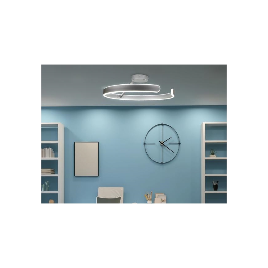 Светодиодная регулируемая накладная люстра LED/72W/230V 3000-6500K матовый хром + пульт дистанционного управления