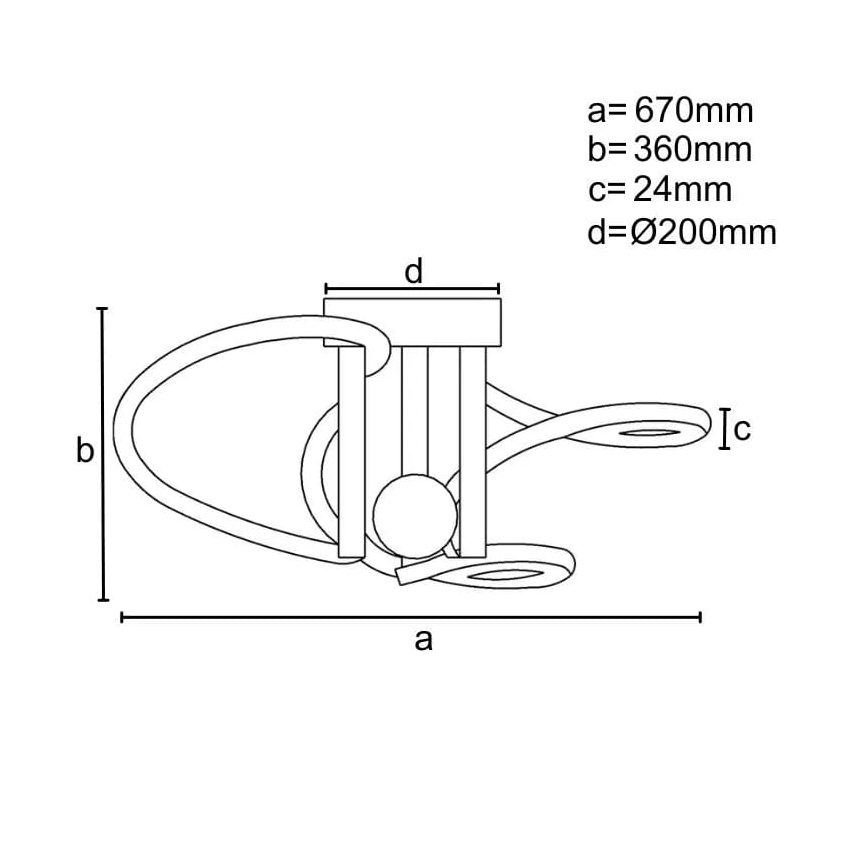 Светодиодная регулируемая накладная люстра LED/80W/230V 3000-6500K с пультом дистанционного управления