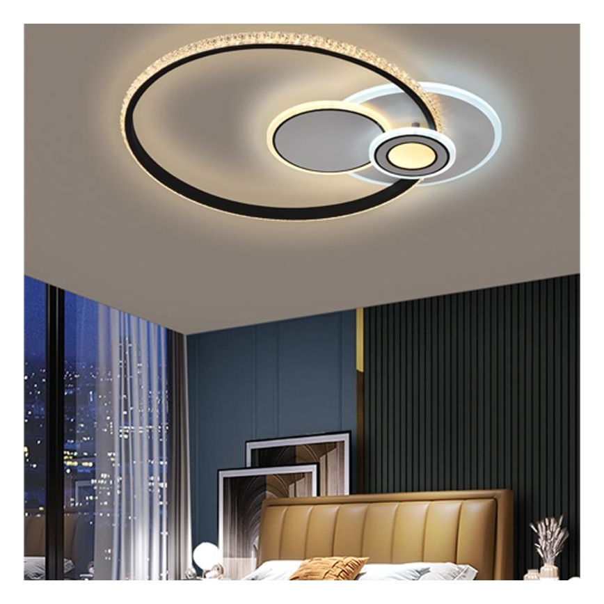 Светодиодная регулируемая накладная люстра LED/80W/230V 3000-6500K с пультом дистанционного управления