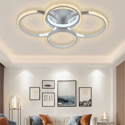 Светодиодная регулируемая накладная люстра LED/80Вт/230В 3000-6500К + пульт дистанционного управления