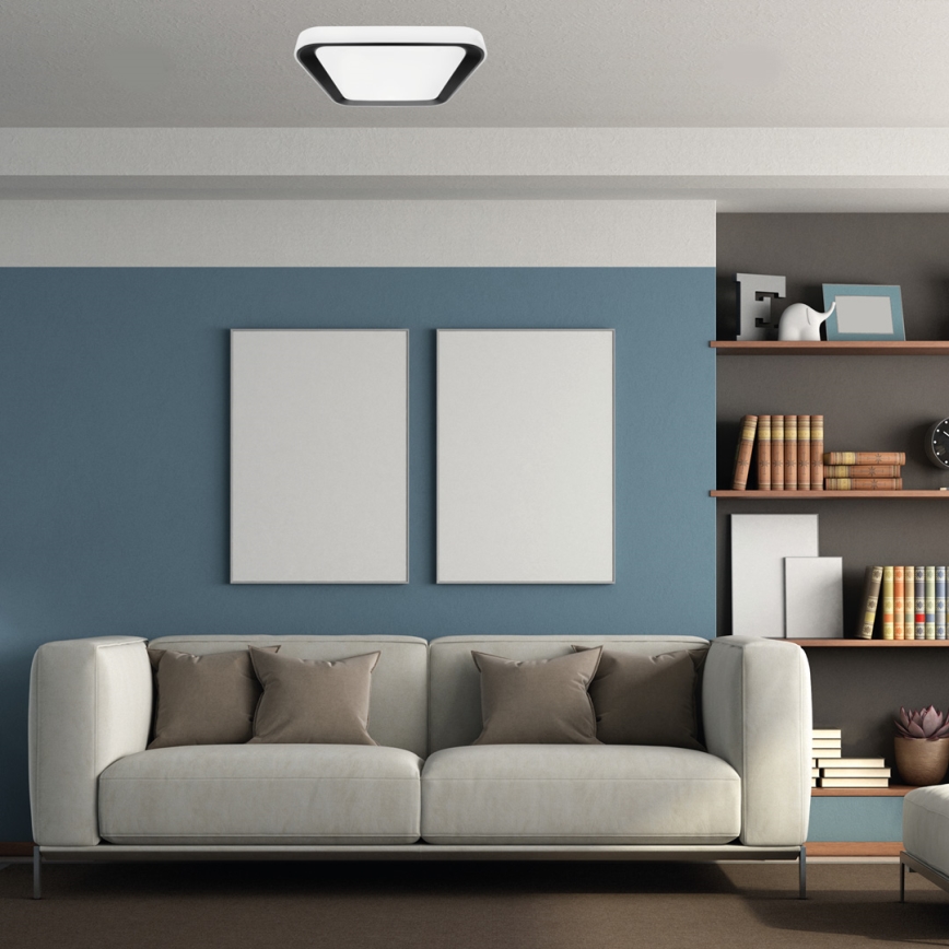 Светодиодный регулируемый потолочный светильник QUADRO LED/38W/230V 3000-6000K белый/черный + пульт дистанционного управления