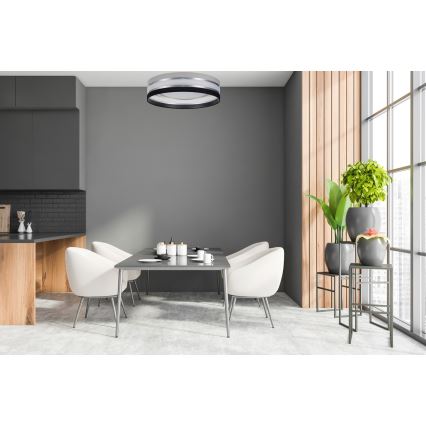 Светодиодный диммируемый потолочный светильник SMART CORAL LED/24W/230V черный/серый + пульт ДУ