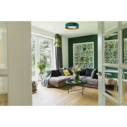 Светодиодный регулируемый потолочный светильник SMART GALAXY LED/24W/230V диам. 44 см зелёный/золотой 3000-6500K + дистанционное управление