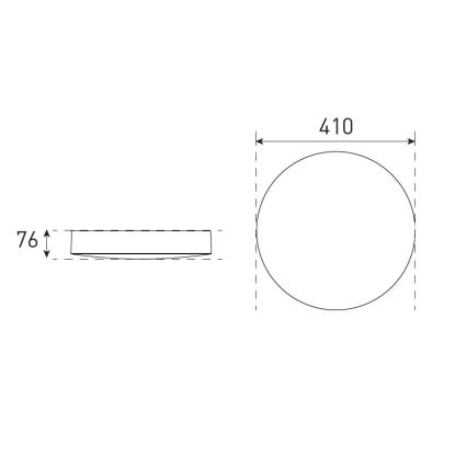 Светодиодный регулируемый потолочный светильник для ванной VARIO LUMO LED/22/32W/230V 3000/4000/5700K диам. 41 см IP44 черный