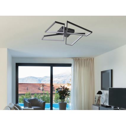 Светодиодный регулируемый потолочный светильник LED/115W/230V 3000-6500K черный + пульт дистанционного управления