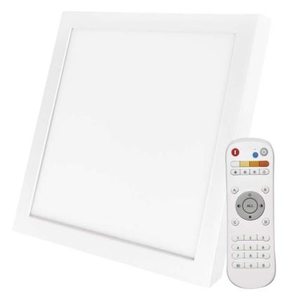 Светодиодный диммируемый потолочный светильник LED/20W/230V квадратный 2700K-6000K + пульт ДУ