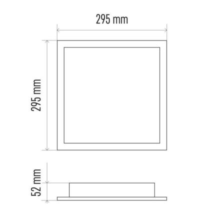 Светодиодный диммируемый потолочный светильник LED/20W/230V квадратный 2700K-6000K + пульт ДУ