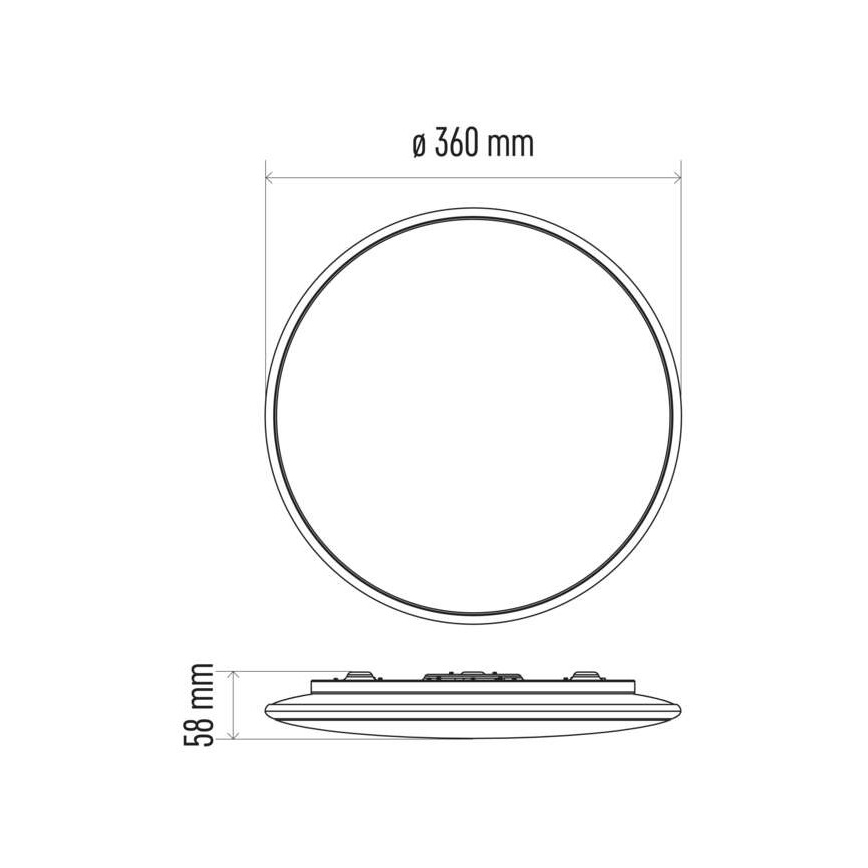 Светодиодный диммируемый потолочный светильник LED/24W/230V круглый 2700K-6500K + пульт ДУ