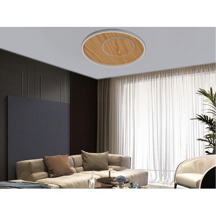 Светодиодный регулируемый потолочный светильник LED/65W/230V 3000-6500K коричневый + дистанционный пульт управления