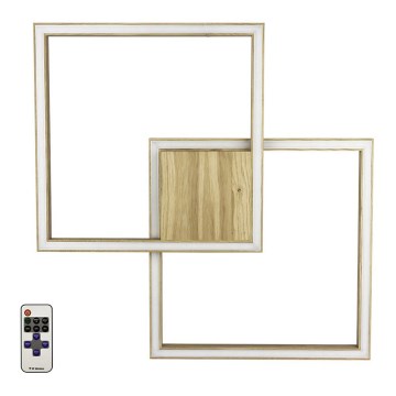 Светодиодный диммируемый потолочный светильник RAMME LED/48W/230V матовый дуб + пульт дистанционного управления